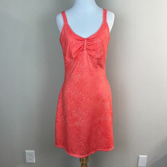 Mountain Hardwear Dress Small Orange Floral A-Line Stretch Athletic Built In Bra - Picture 1 of 12